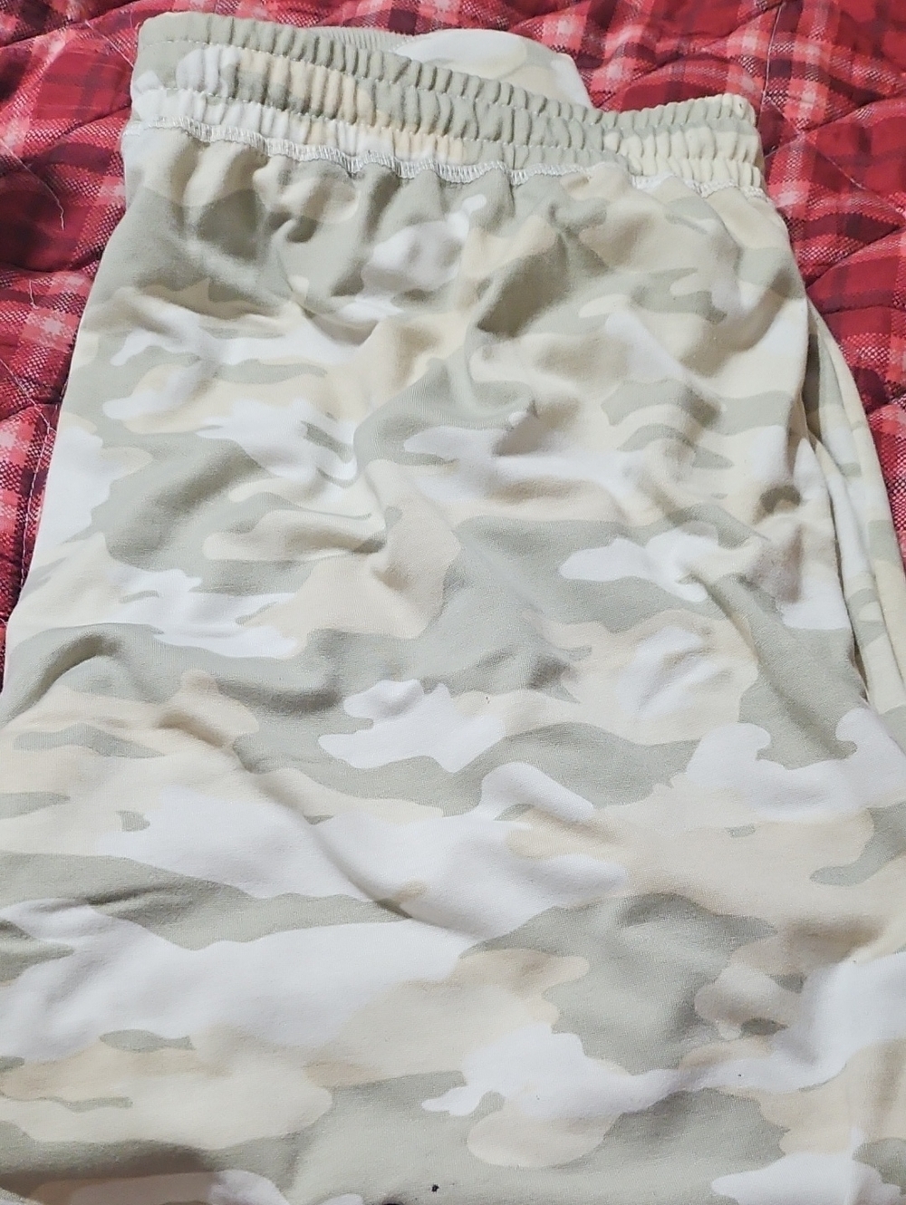 Women’s Camo Maxi Skirt in Cream & Tan – Elastic Waist